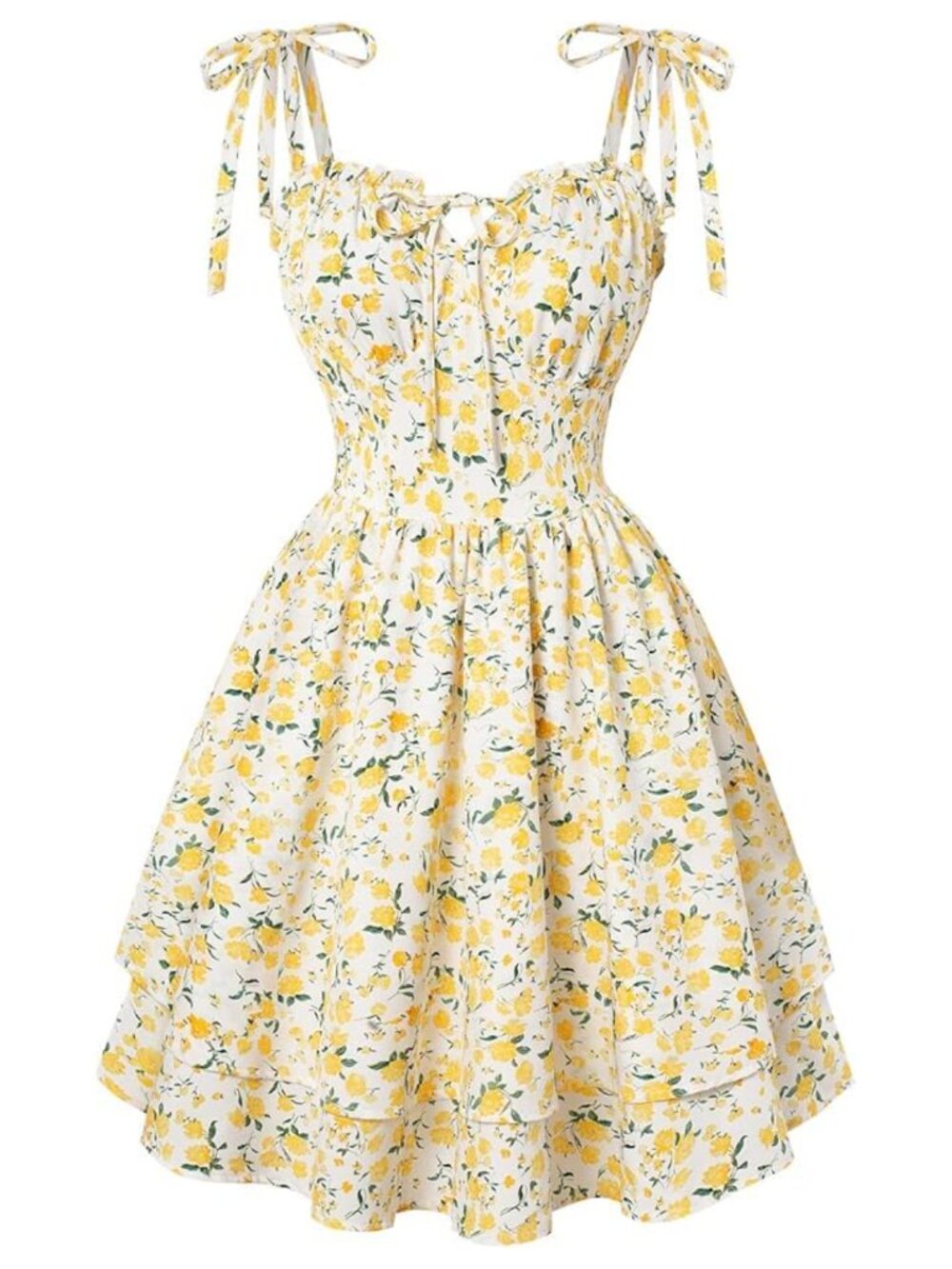 Floral Corset Mini Dress Sweetheart Spaghetti Strap Sundress